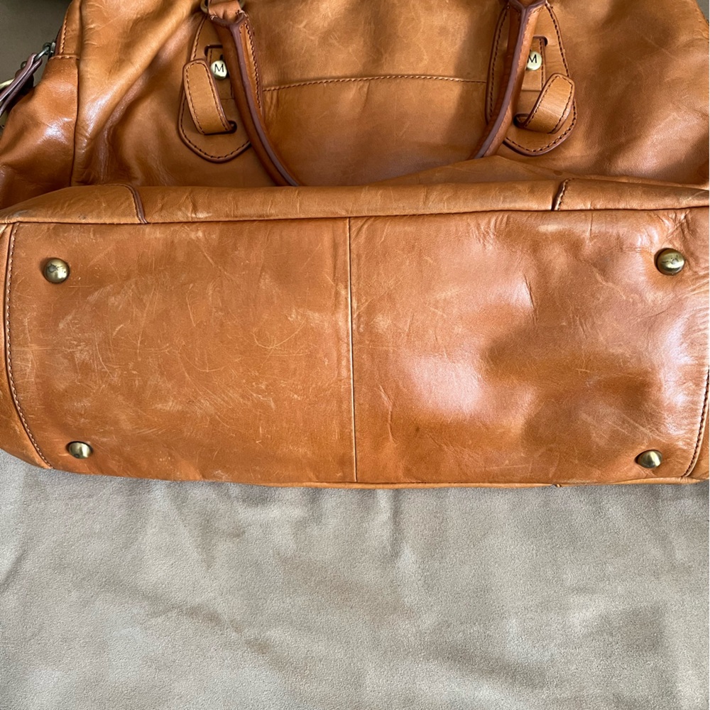 Margot New York Genuine Leather Tote Large Purse Travel Double Zip Storage - Picture 8 of 9